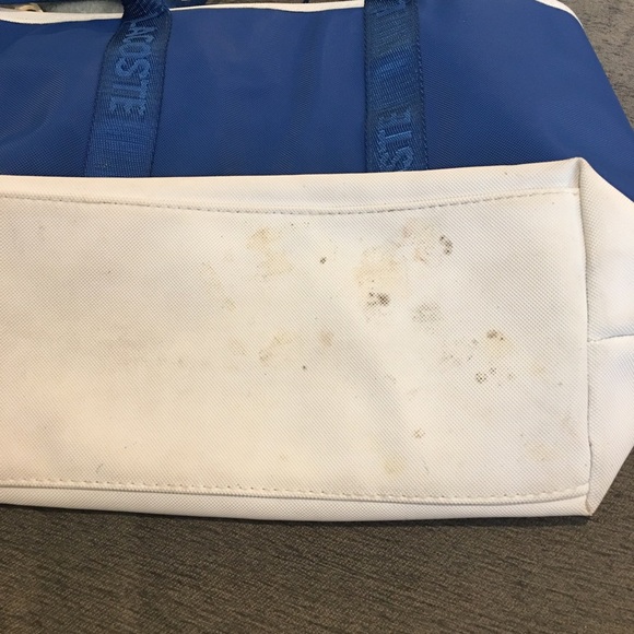 Lacoste Womens Blue White Canvas Tote bag Size OS - Picture 8 of 8